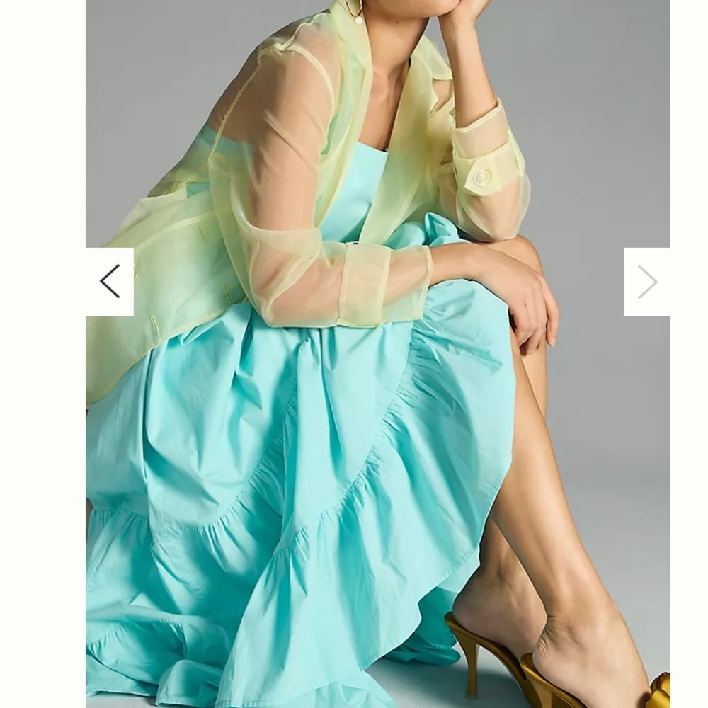 NWT Anthropologie By Anthropologie Square-Neck Tiered Dress Size M - Picture 5 of 14